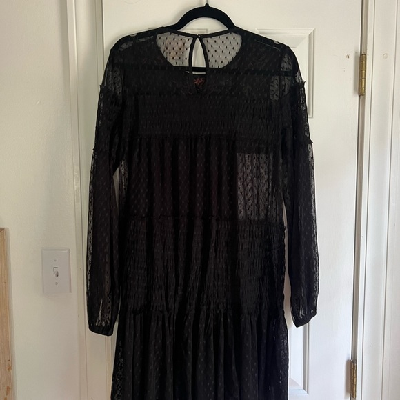 Maeve Anthropologie women’s black Samara mesh lace floral embroidery dress - Picture 5 of 5